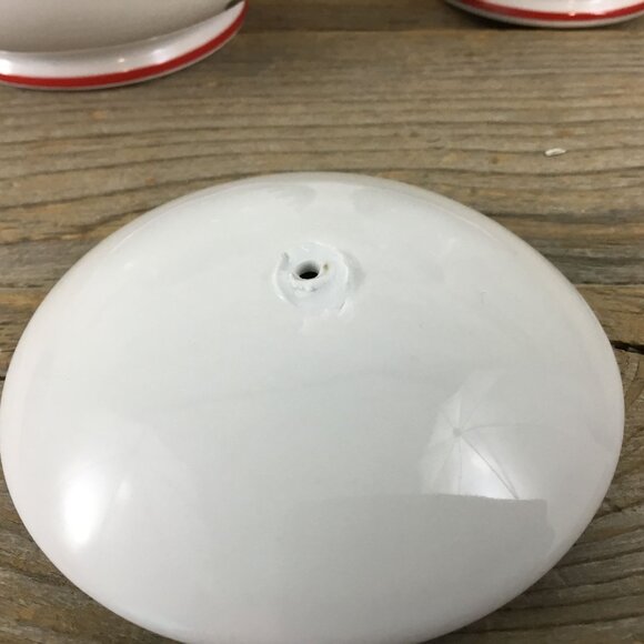 Cuthbertson American Christmas Tree Creamer & Sugar Bowl Set Porcelain Red Trim - Picture 9 of 10